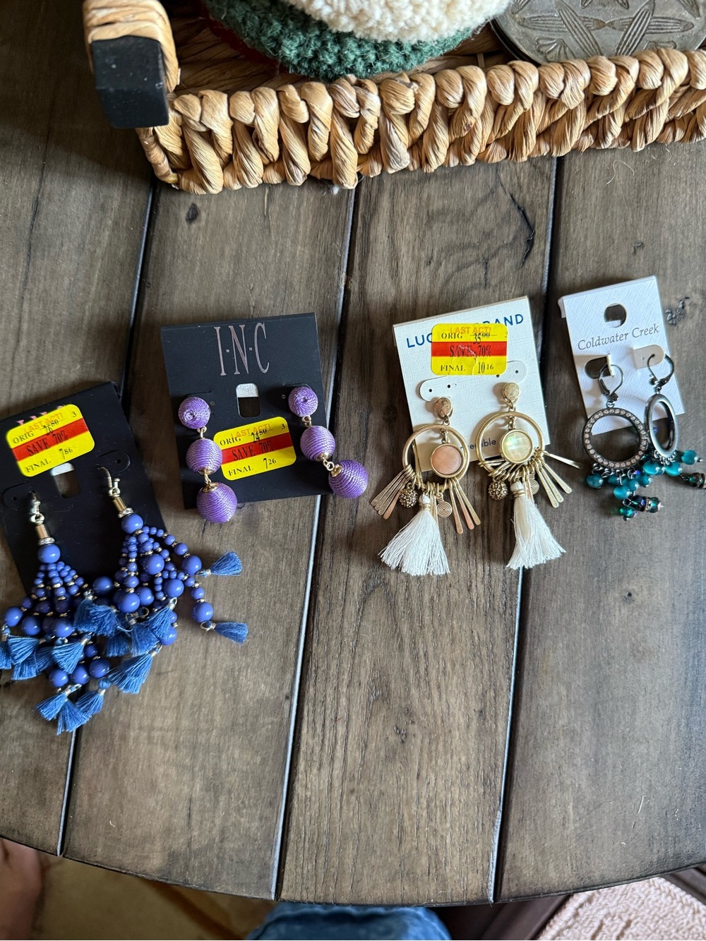 Lucky Brand, I.N.C., Coldwater Creek BOHO dangle earrings (4 in bundle) NWT